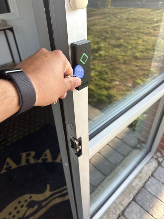RFID reader at the front entry door.